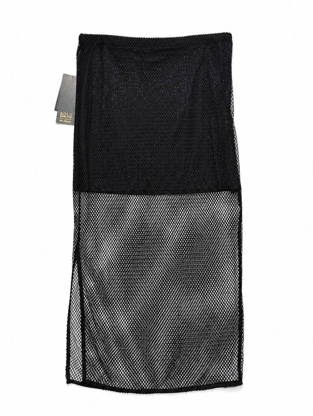 Ally Brook Black Mesh Midi Skirt